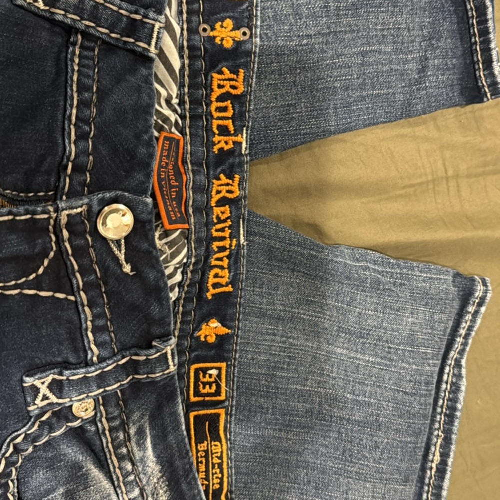 Rock Revival Women's Dark and Light Blue Jeans - Picture 10 of 11